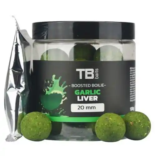 Cenový Hit TB Baits Boosterované Boilie Garlic Liver 120 g 16 mm
