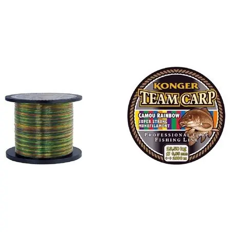 Originální KONGER vlasec Team Carp camou rainbow 600m 0,25mm 8kg