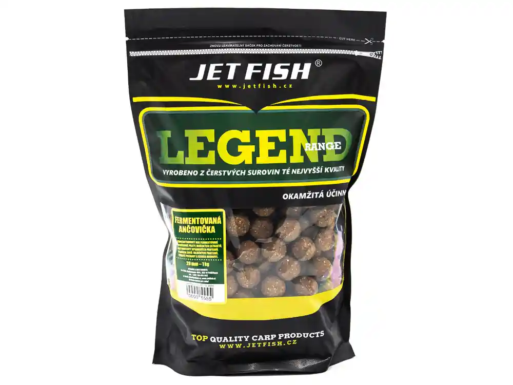 JET FISH Legend Range Boilie Fermentovaná Ančovička 1kg 20 mm Nízká Cena