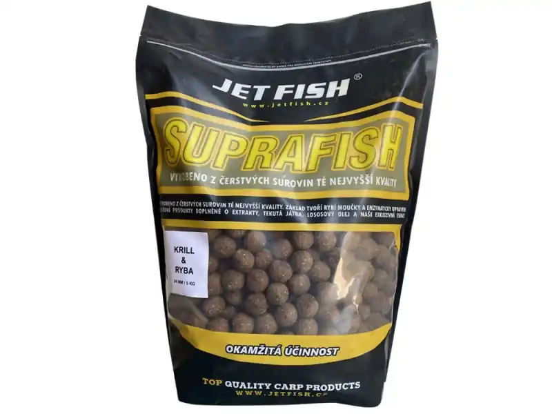 Nakupujte Hned JET FISH Supra Fish Boilie Krill & Ryba 24 mm 5 kg 24 mm