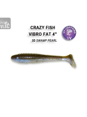 Rychlé Dodání Gumová nástraha Crazy Fish Vibro Fat 10cm 3D Swamp pearl (4ks)