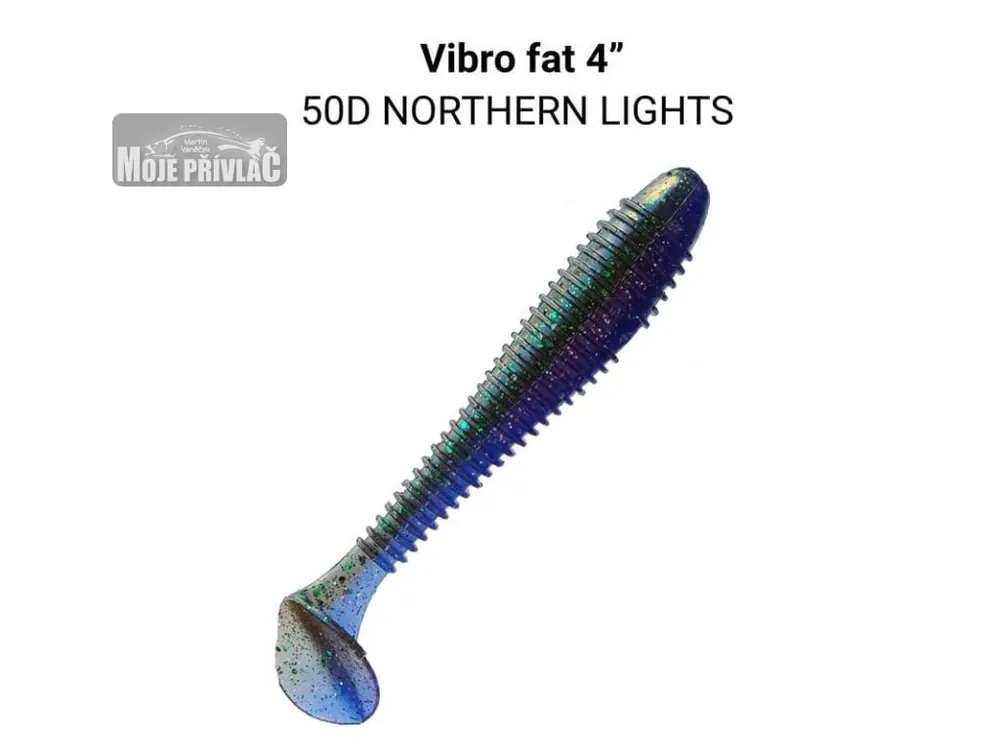 Gumová nástraha Crazy Fish Vibro Fat 10cm 50D Northern lights (4ks) Výprodej