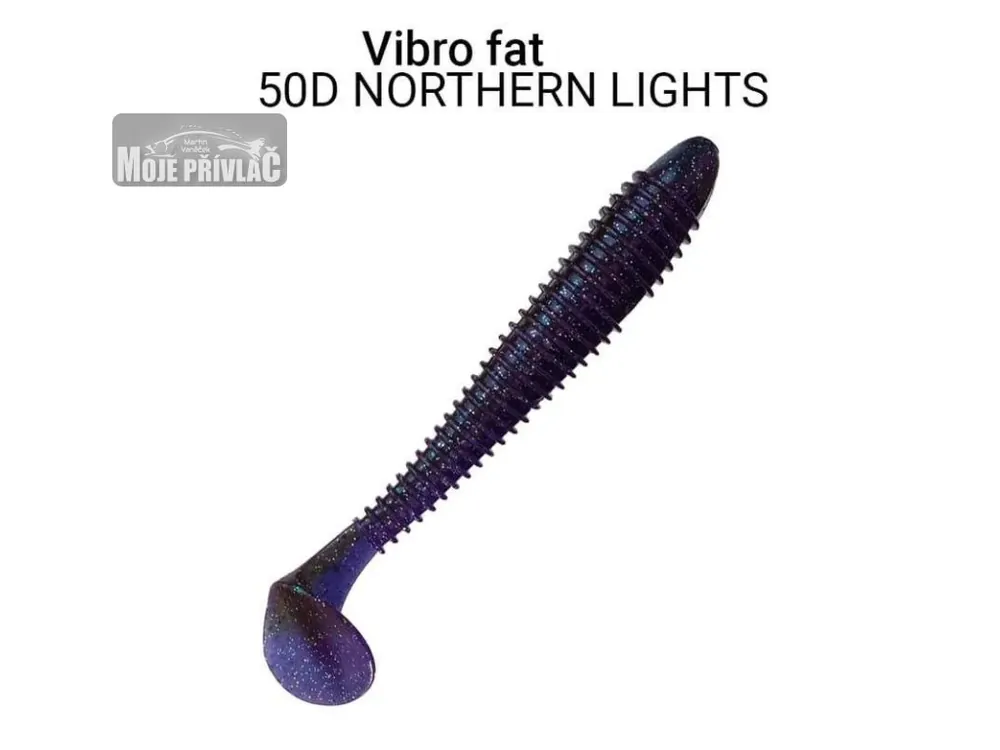 Gumová nástraha Crazy Fish Vibro Fat 12cm 50D Northern lights (4ks) Oblíbený