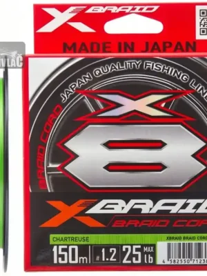 Nízká Cena Pletená šňůra YGK X-Braid Cord X8 #PE1,0 (0,165mm) 9,1kg 150m Zelená