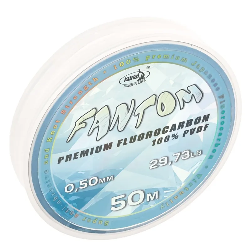 Katran Návazcový Fluorocarbon 100% FANTOM 0,50mm 50m 13,49kg Vrácení Zdarma