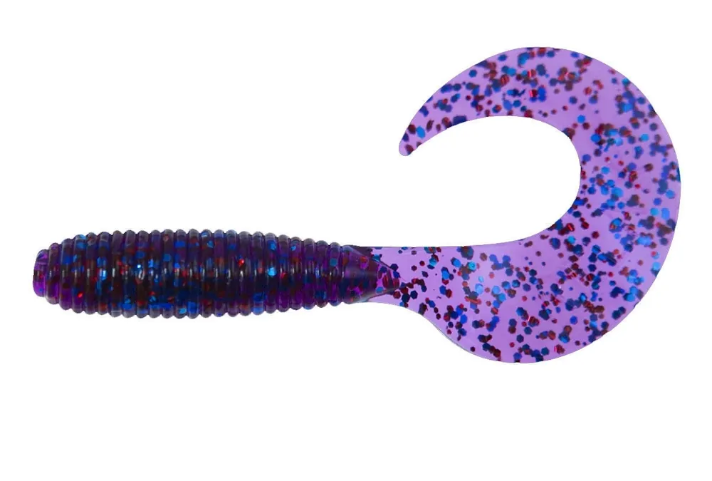 Sleva Relax Gumová nástraha Twister VR 6 cm Transparent Purple red blue glitter