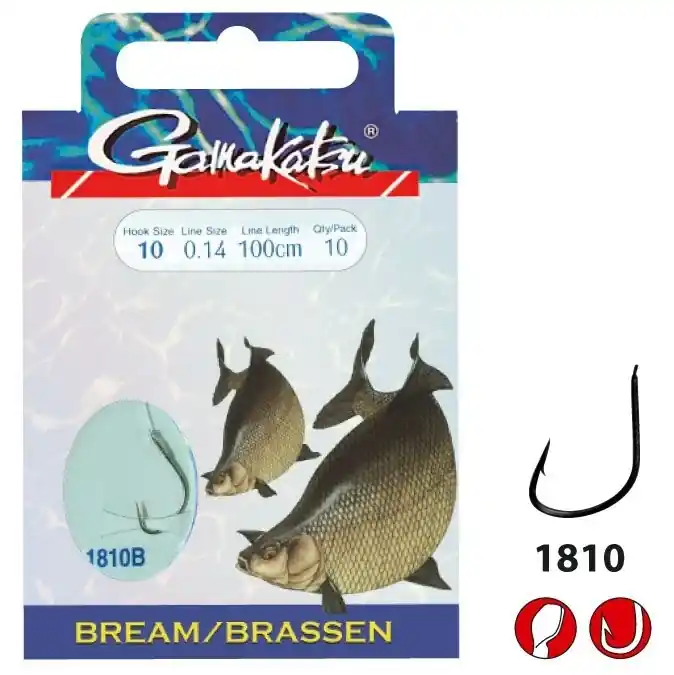 Autentický Gamakatsu Hotové návazce Booklet Bream Feeder 0.14 mm 100 cm vel. 12