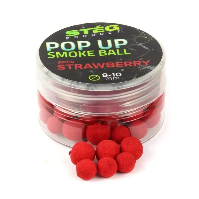 Speciální Cena Stég Boilie POP-UP SMOKE BALL 8-10 mm Strawberry 10g