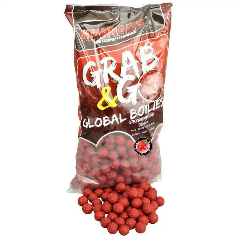 Dokud Zásoby Vydrží Boilies Starbaits Global Grab&Go 2,5kg - 20mm - Strawberry Jam