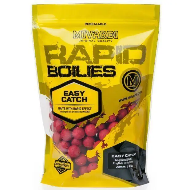 Boilie Mivardi Rapid Easy Catch - Anglická jahoda 950g 24mm Autentický