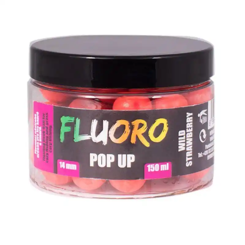 Fluoro Pop-up Boilie LK Baits 150ml 14mm - Wild Strawberry Cenově Výhodný