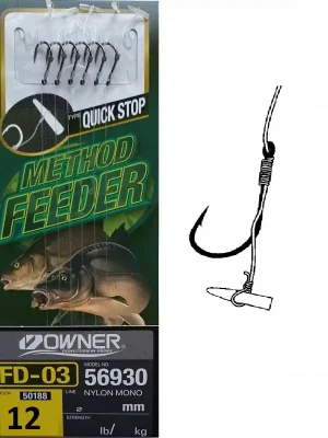 Nakupujte Hned OWNER - Hotové návazce METHOD FEEDER FD-03 0,22mm vel. háčku 12
