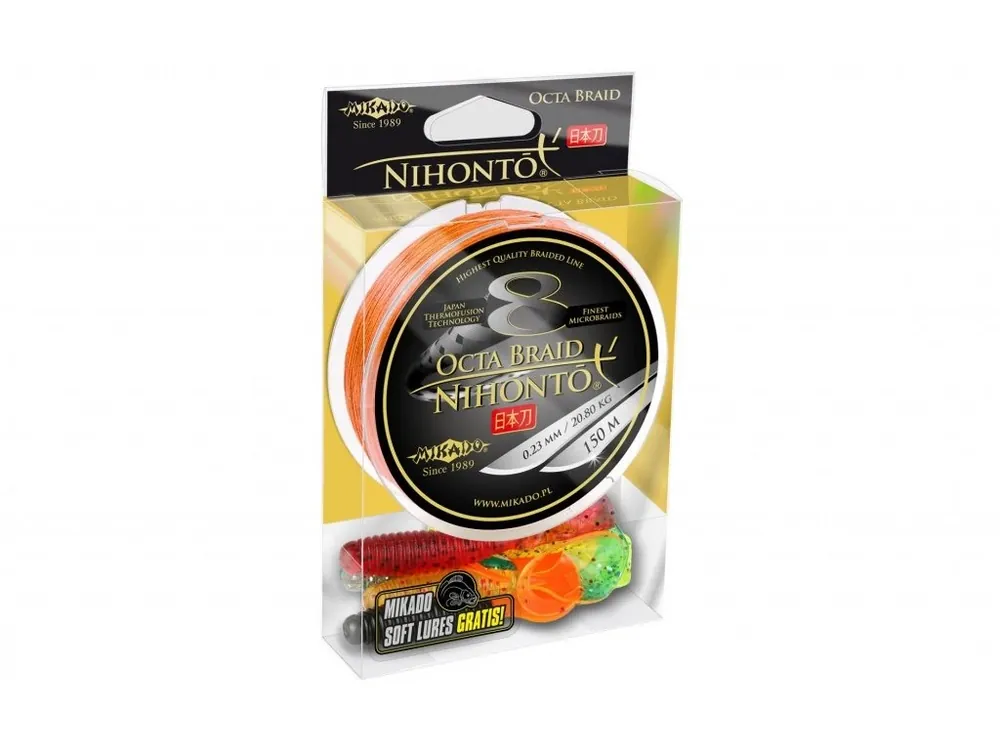 Pletená šňůra - NIHONTO OCTA BRAID 035 Oranžová 150M Nosnost: 35.40kg Pouze Dnes