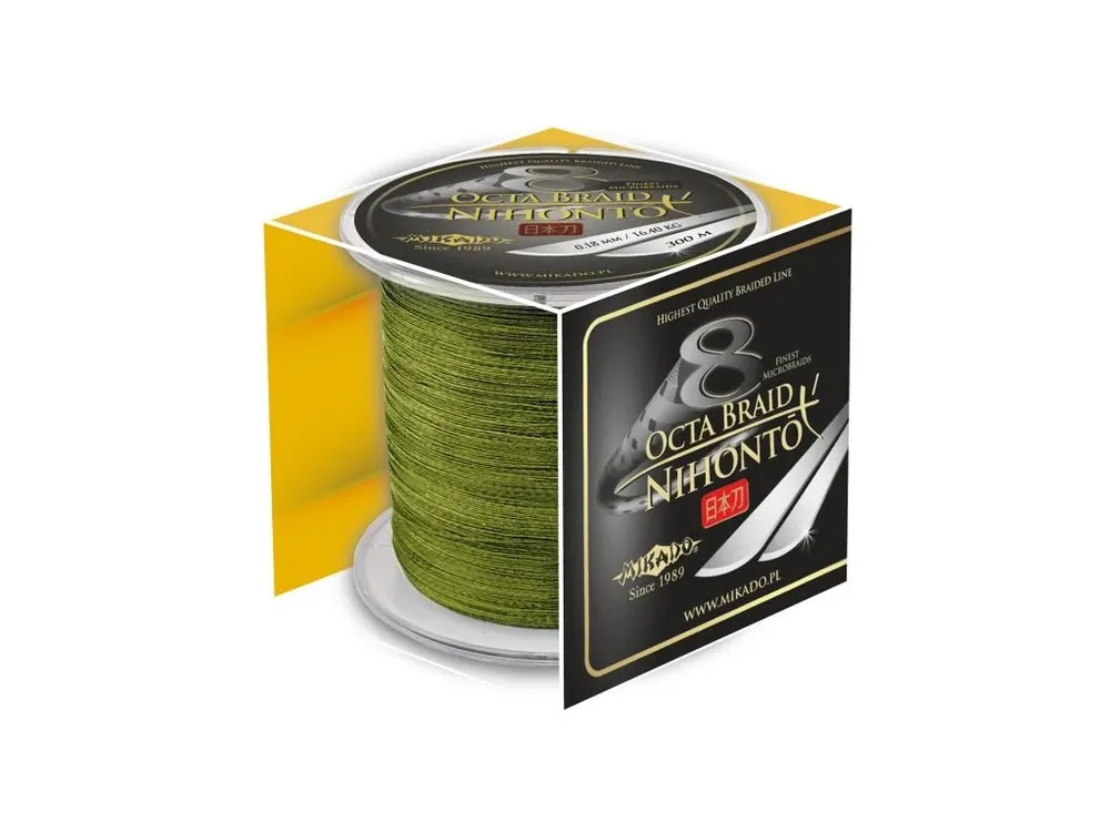 Akční Cena Pletená šňůra - NIHONTO OCTA BRAID 023 300M Zelená Nosnost: 20.80 kg