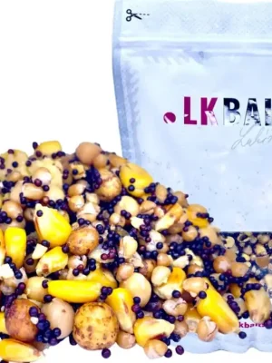 Cenový Hit LK BAITS PARTIKL MIX VAŘENÝ - KUKUŘICE, ŘEPKA, PŠENICE, HRÁCH, TYGŘÍ OŘECH 1KG