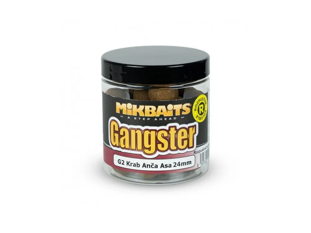 Mikbaits Gangster boilie rozpustné 250ml - G2 Krab Ančovička Asa 24mm Super Cena