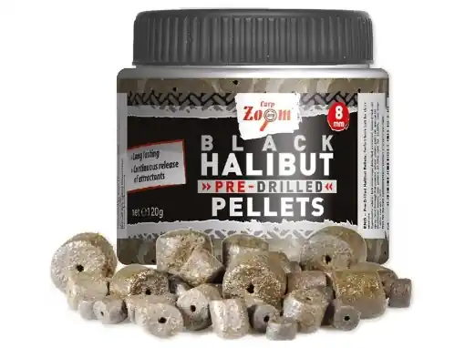 Akce Carp Zoom Pelety Black Halibut s otvorem - 120 g / 20 mm
