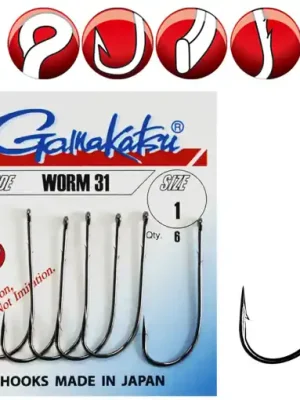 Gamakatsu Worm 31 Hook #1/0 6ks Nakupujte Hned