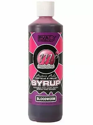 Mainline Particle + Pellet Syrup Bloodworm 500 ml - tekutá zálivka, tekutá aroma Výprodej