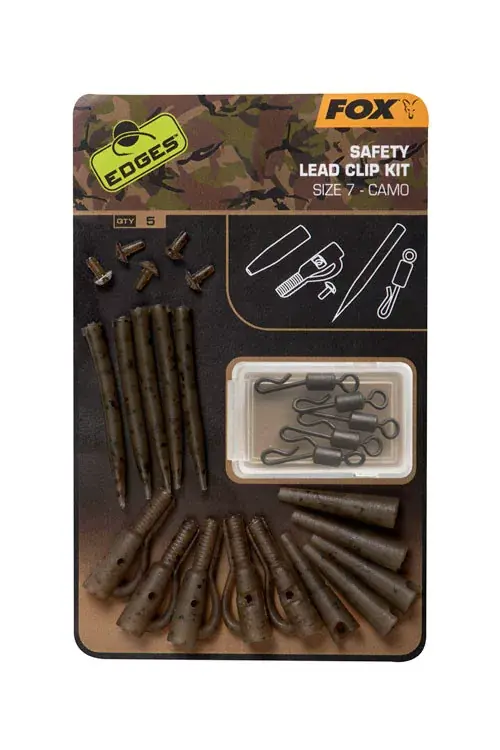 Fox EDGES™ Camo Safety Lead Clip Kit Velikost 7 x5 Rychlospona Ihned K Objednání