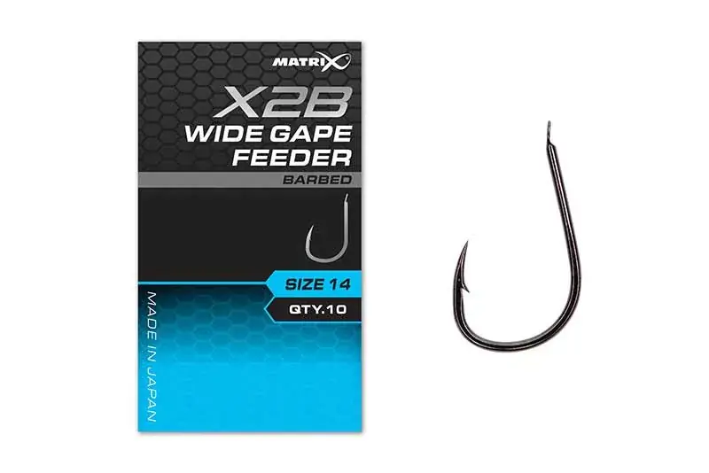 Ověřený Matrix X2B Wide Gape Feeder 16 Barbed Očko s protihrotem, Háček s protihrotem 10ks