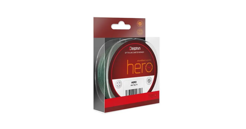 Novinka Delphin Šňůra HERO 4 Zelená 300m 0,12mm 8,2kg