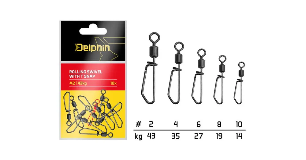 Delphin Karabinka s obratlíkem Rolling swivel with T snap Ověřený
