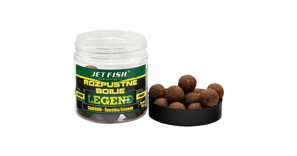 Jet Fish Rozpustné boilie Legend Seafood + Švestka/Česnek 250ml 20mm Kup Teď