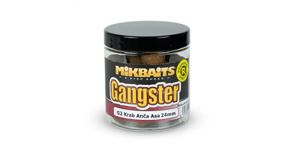 Mikbaits Rozpustné boilies Gangster G2 Krab Ančovička Asa 250ml 24mm Aktuální