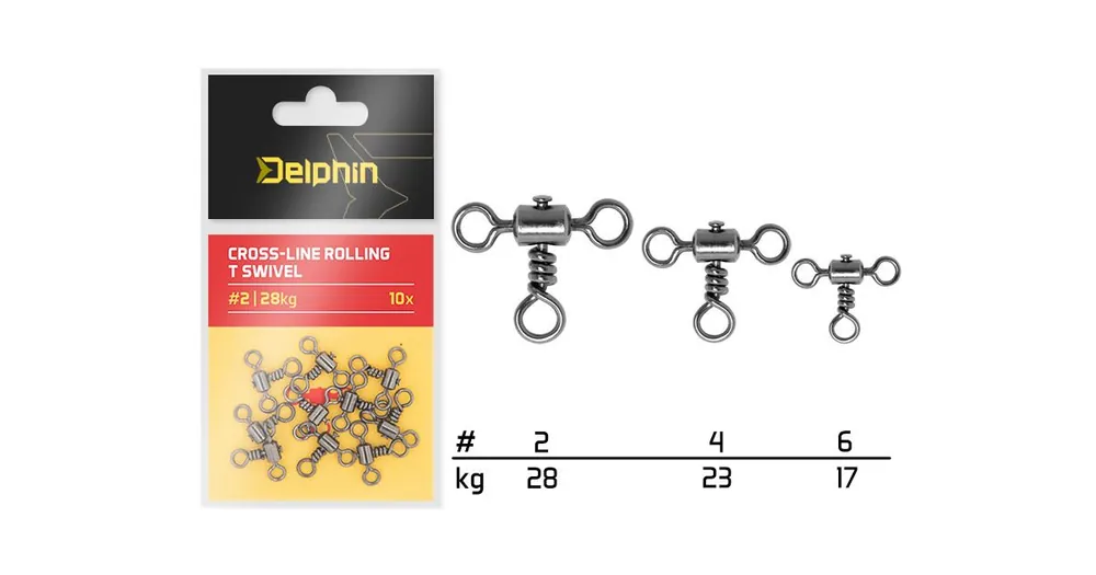 Delphin Obratlík Cross-line Rolling T Swivel Velikost 2 28kg 10ks Bezpečná Platba
