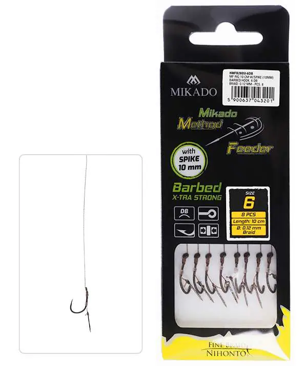 Jen Po Omezenou Doba Mikado method návazec X-TRA STRONG MF na pletené šnůrce s trnem 10cm / 8ks