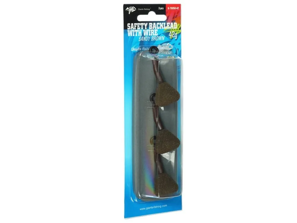 Levný GIANTS FISHING ZÁTĚŽ SAFETY BACKLEAD WITH WIRE SANDY BROWN(3PC) 42g
