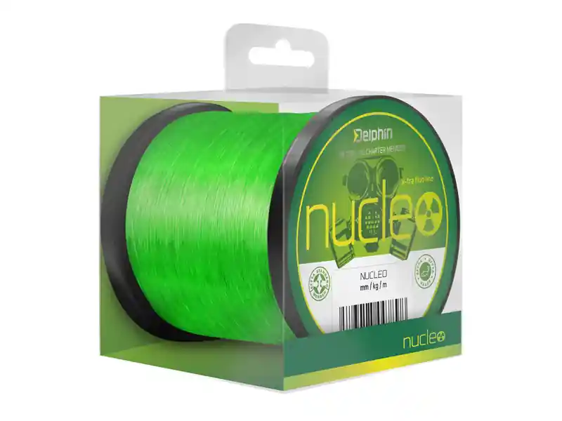 Kaprařský vlasec NUCLEO / fluo zelený 0,28mm 6,4kg 26000m Super Cena
