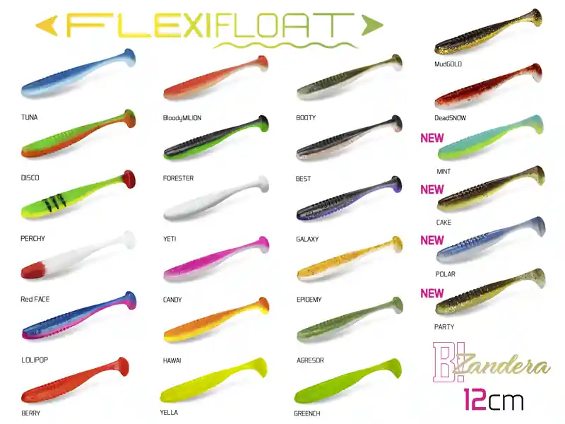 Umělá nástraha Delphin ZANDERA FlexiFLOAT UVs / 5ks 12cm/MINT Nejlepší Volba