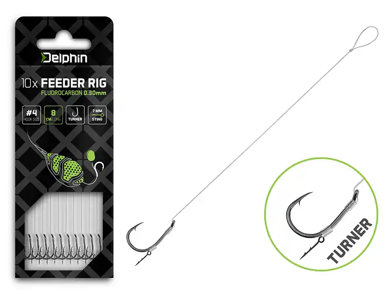 Nízká Cena Feederový návazec Delphin Fluoro Sting / 10ks 12cm/0,22mm/Turner #8