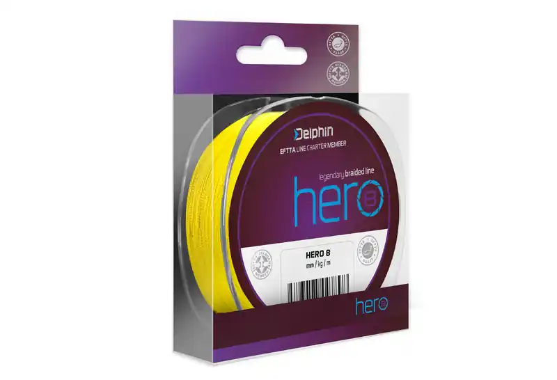 Nová Kolekce Delphin HERO 8 / fluo žlutá 0,14mm 9,5kg 117m