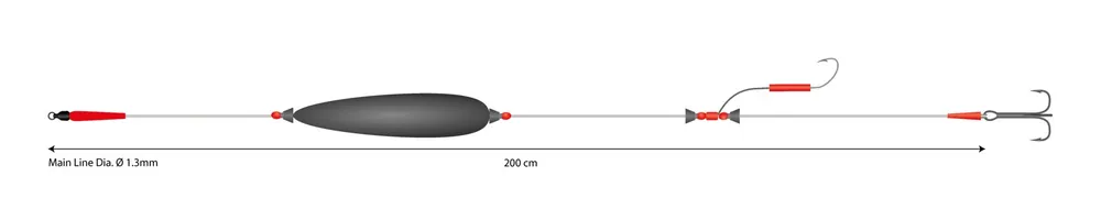 Koupit Online Mikado sumcový návazec Mono Catfish Set III-Big Bait Ready Rig 200cm trojháček 2/0